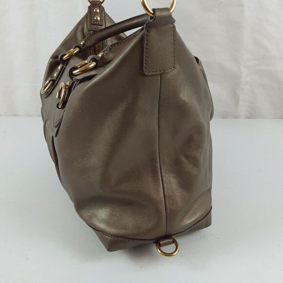 Coach 15445 Ashley Metallic Bronze Leather Satchel Shoulder Bag Convertible Bag - Picture 15 of 16